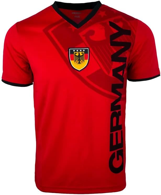 Icon Sports Men's Germany Short Sleeve Football Shirt, Deutschland Soccer T-Shirt