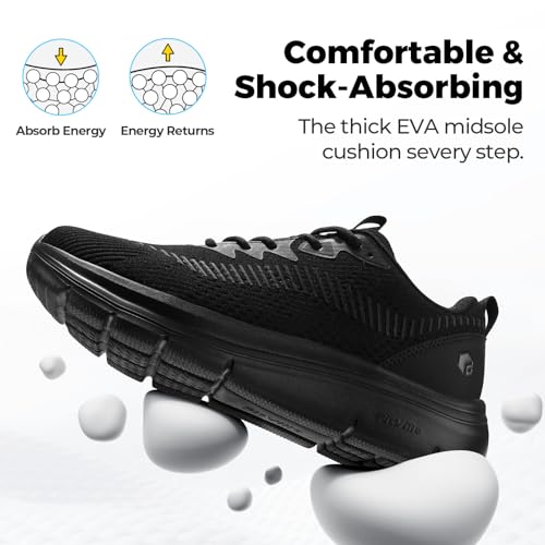 FitVille Men's Walking Shoes Wide Width, Comfortable Orthopedic Sneakers Lightweight Tennis Shoes Gym Workout Sneakers for Plantar Fasciitis - Cloud Wanderer V203