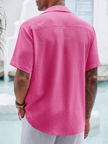 Runcati Mens Button Down Shirt Casual Cuban Short Sleeve Yoga Hippie Summer Beach Tops3