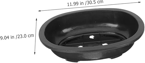 Miniatura 5 de FUNOMOCYA 2 macetas ovaladas de plástico, macetas transpirables para suculentas, cactus, bonsáis, plantas de interior, maceta reutilizable, macetas