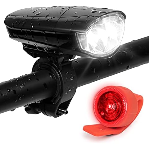 Olywan Bike Light Set Powerful Bicycle Front Headlight and Back Taillight Ultra Bright Riding Light Water Resistant Taillight Easy to Install for Road Mountain Cycling Night Riding Cover