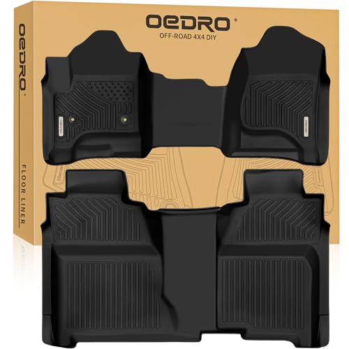 Image of OEDRO Floor Mats for 2014-2018 Silverado /Sierra 1500, 1st Row Bench Seat