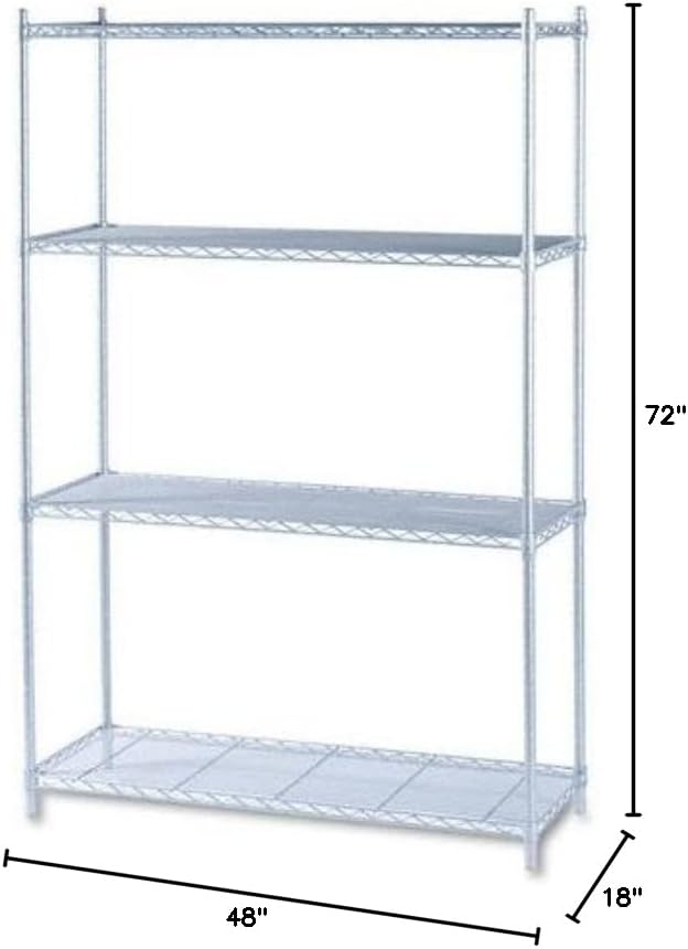Miniatura 2 de Safco Productos Unidad de inicio de estantería de alambre industrial 48 pulgadas de ancho x 18 pulgadas de profundidad x 72 pulgadas de alto (la