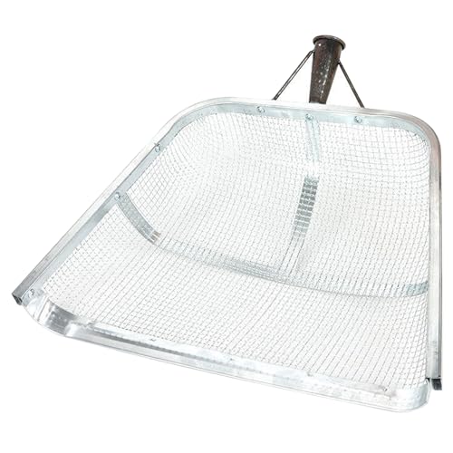 Pala tamizadora de arena, pala tamizadora, tamiz de suelo de acero inoxidable para jardinería, arena de 17, 5 x 14, 6 pulgadas con malla de 4 mm para un filtrado eficiente de suelo y granos