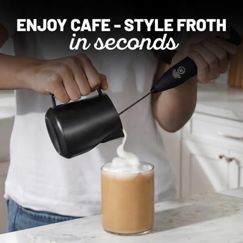Image of Sleepy Owl Coffee Frother Electric | 3 Speed Modes, Type -C Rechargeable, Handheld Beater, Whipper & Whisker with Stand | Milk Frother Perfect for Coffee, Lattes, Milk, Hot Chocolates & Cream