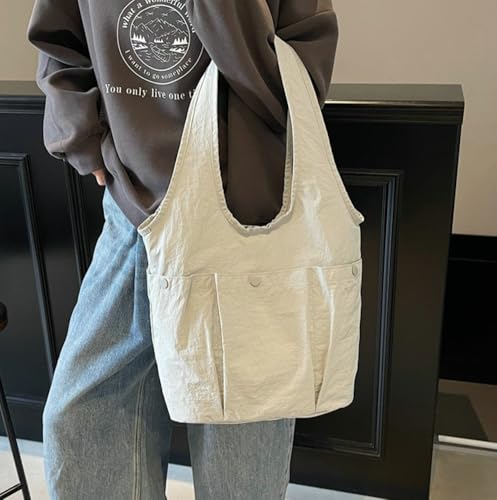 Nylon Bucket Bag for Women Lightweight Tote Handbag Travel Causal Top Handle Purse Large Capacity Hobo Sling Bag 20253