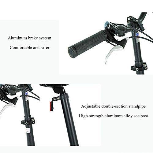 Xiaoyue Vélos pliants, Adultes 20" 6 Vitesse Variable Vitesse Pliable vélo, siège réglable, Ville Pliant Portable léger vélo Vélo, Blanc lalay - Image 7