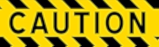 Yellow Caution Bumper Sticker (work business quality Safety Warning Outdoor weatherproof Vinyl Decal for Cars, Trucks, Vans and RVs (3 x 9 inch)