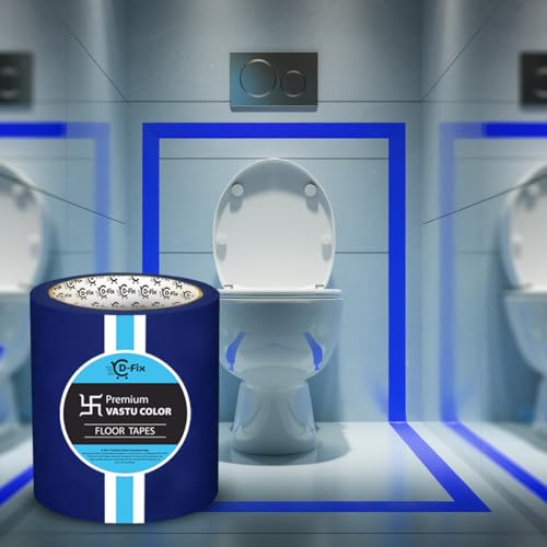 Image of D-fix Vastu Color Floor Tapes | 4 Inch Wide, 25M Each | Blue | Vastu Dosh Remedy, Vastu Correction for WC, Toilet, Entrance, Home & Office (1 Rolls Pack)