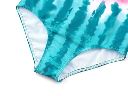 Image of Dvenki Toddler Girls One Piece Swimsuit Adjustable Straps Sizes 2T-10 | quick-dry swim fabric, skin-friendly, ruffle neckline, leopard, check, mermaid prints, swimwear for beach, pool, summer party