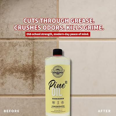 Renegade Cleaning Products Pine Oil 80 Concentrated Floor & Surface Cleaner Multi-Purpose Pine Scent Degreaser for Home & Commercial Use (32 OZ)