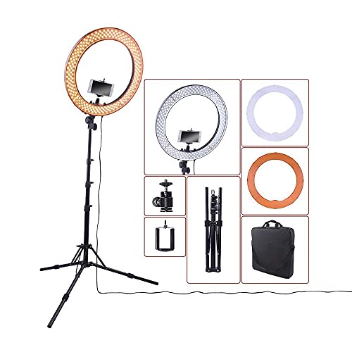 FACAZ Produkte Kamera-Foto-Video-Beleuchtungs-Kit Ringlicht LED-Fotografie-Aufhellungslicht RL-18 Ring-Fotografielicht… – Bild 3