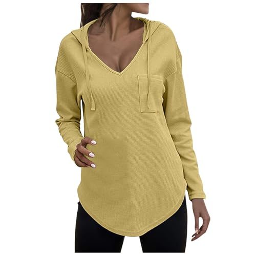 Sweat à capuche femme manches longues col cordon de serrage