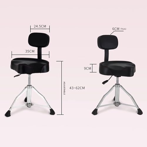 Pfugmu Drum Throne With Backrest Adjustable Hydraulic Drum Chair Heavy Duty Drum Throne Motorcycle Style Seat Drum Stool For Drummer Adults thumb #2