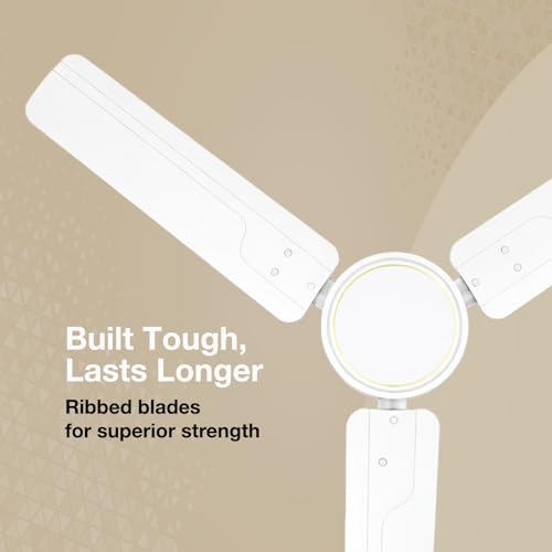 Image of Havells REO Vaayu 1200mm ES Ceiling Fan | High Speed, High Air Delivery | Strong & Powerful, Air Delivery: 220CMM| RPM: 370| 2 Year Warranty | (Pack of 1, White)