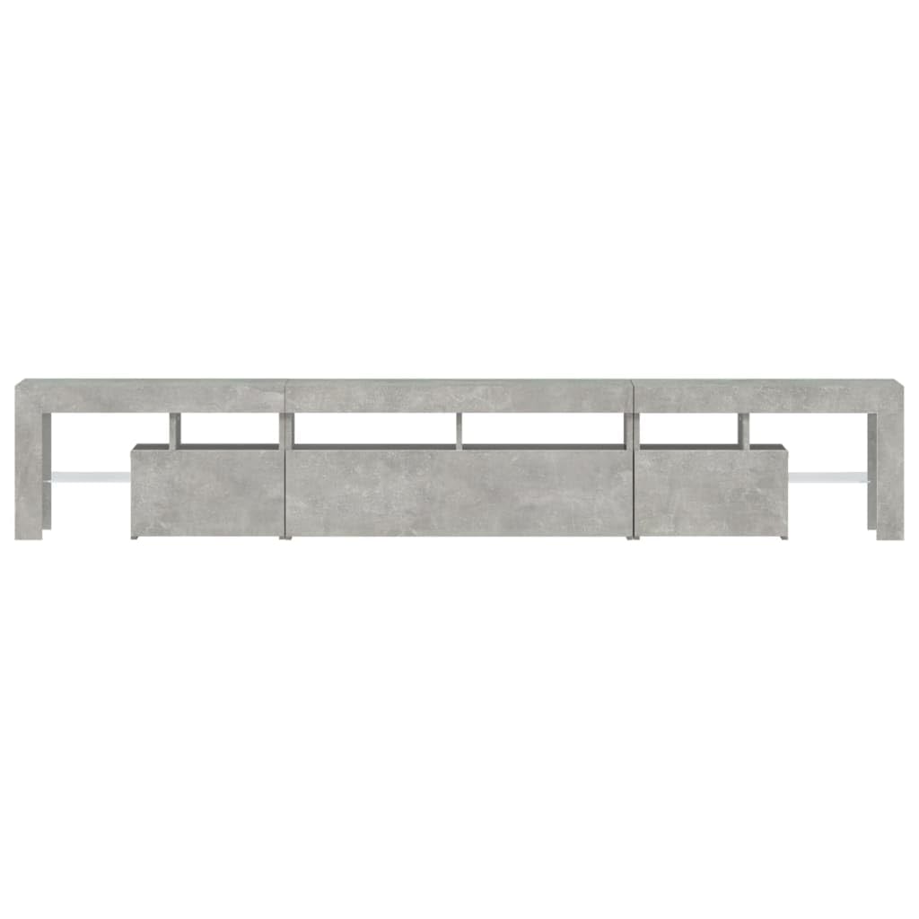 Mueble de TV con Luces LED Gris hormigón 230x36,5x40 cm