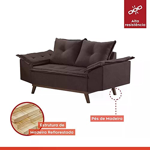 Sofá 2 Lugares 165cm M141 Martins Estofados Suede/marrom Chocolate