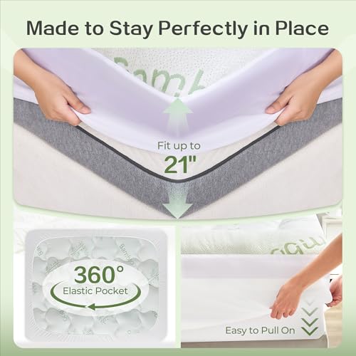 SINWEEK Twin Bamboo Cooling 4 Inch Dual Layer Memory Foam Mattress Topper with 2 Inch Gel Memory Foam & 2 Inch Pillow Top Mattress Pad for Pressure Relief, Rolled Separately for Faster Expansion by SINWEEK - Used condition - Image 6