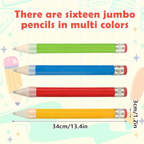 Lápices Jumbo de Madera WOPPLXY 16 Piezas Multicolor miniatura 2