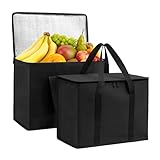 Carrywell (Not Made In China) Insulated Reusable Grocery Bags, Catering and Delivery Bag For Hot and Cold Food, Collapsible Thermal Tote For Doordash