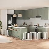 Caseta para perros para exteriores, 15 piezas, puerta plegable para perros con puerta, color blanco, 750 cm, madera de álamo, valla para perros, animales pequeños