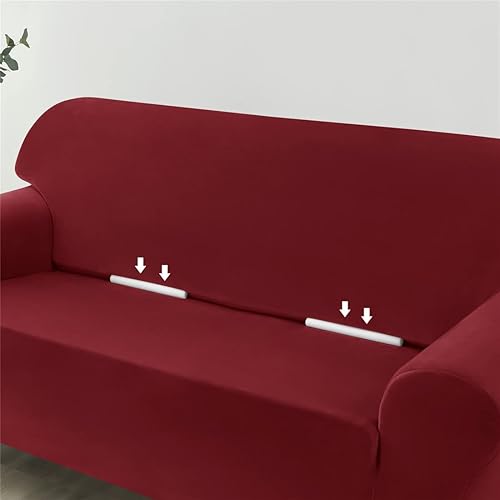 Vista 33 de Funda elástica para sofá de 3 cojines, 1 funda de terciopelo para sofá, fundas protectoras de muebles con parte inferior elástica, lavable a máquina