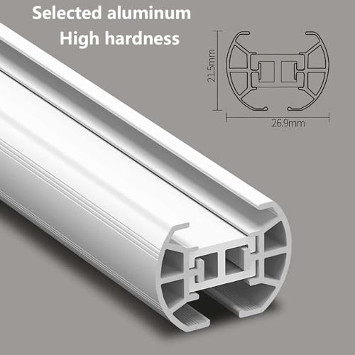 Tringle à rideau en aluminium robuste avec support mural pour salon et douche - 3