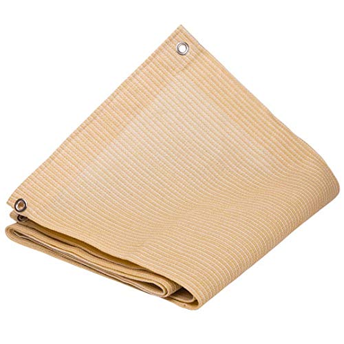 YYQXLZ Shading Net Ground Sheet Covers Aluminum Foil Heat Insulation Shelter Tarp Tarpaulin Sunscreen Cool DownRoof Balcony Outdoor (Color : Beige, Size : 6mX6m)