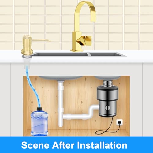 Image of Soap Dispenser Kitchen Sink, Sink Soap Dispenser, 47 inch Extension Tube kit, Dish Soap Dispenser Pump, No Need More Refills (Gold)
