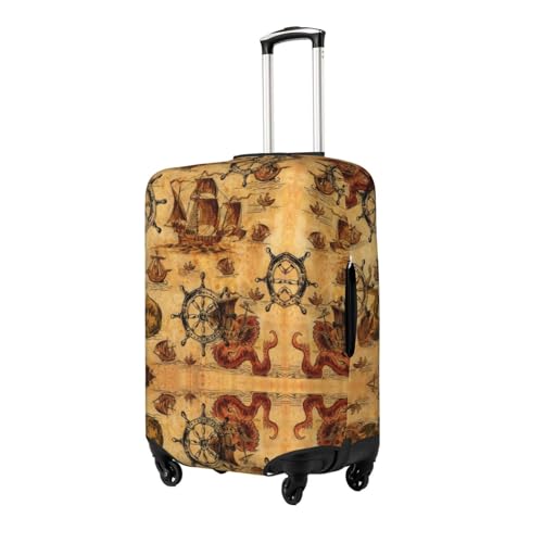 Vintag Ancient Sailboats Luggage Cover Washable Elasticated Luggage Covers for Suitcase TSA Approved Stylish Scratch Resistant Luggage Case Protector2