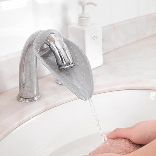 Image of 2 Pcs Faucet Extender for Toddlers, Sink Extender for Toddlers Hand Washing, Bathroom Sink Spout Wash Helper for Bathroom Safety Sink Extender Faucet Extension for Bathroom Sink Kitchen, Grey