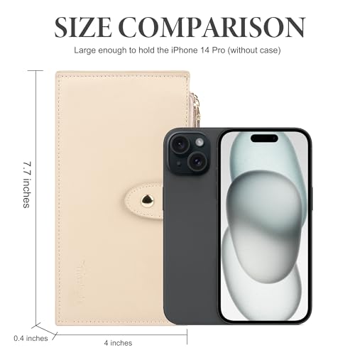 Image of Travelambo Leather Wallets for Women Slim RFID Blocking Bifold Credit Card Holder Wallet