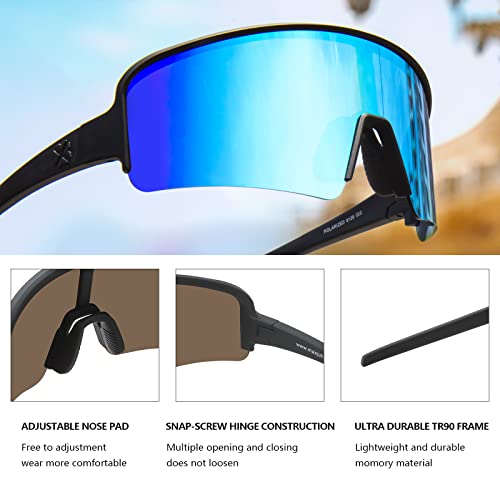 Image of MAXJULI Polarized Sunglasses for Men Women, Windproof Outdoor Sports Cycling Running UV400 Protection Sun Glasses 8121