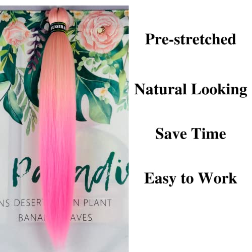 Ombre Blonde Pink Braiding Hair Pre Stretched Kanekalon Braiding Hair Extensions Feed In Braids #TOP1