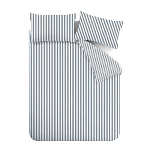 Parure de lit coton brossé anti-drap froid pour lit simple bleu