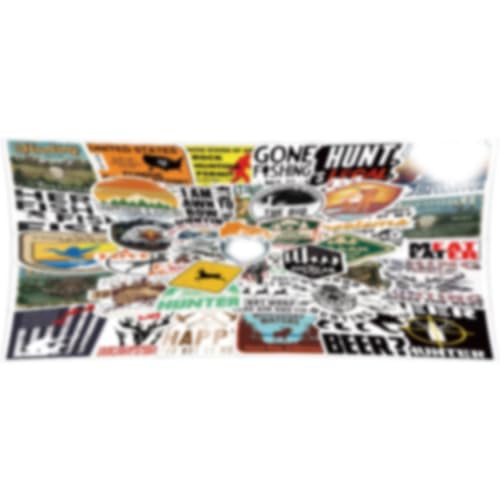 MAIOUSU STORE 100PCS Go Hunting Stickers, Outdoor Adventure Wildness Decals Vinyl Waterproof Stickers for Water Bottle Laptop Luggage Helmet Skateboard Snowboard Guitar Scrapbook Phone Gifts for Teens