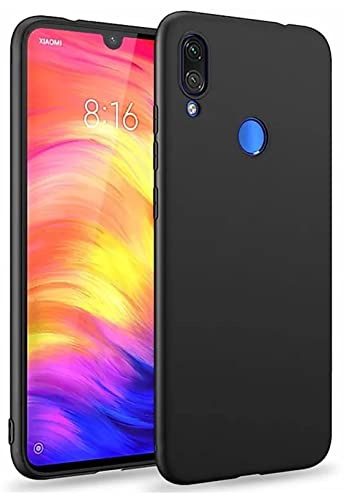 Image of Mobile Back Cover Case for Xiaomi Mi 7 (Silicone Case|CameraProtection|Black SC1510)