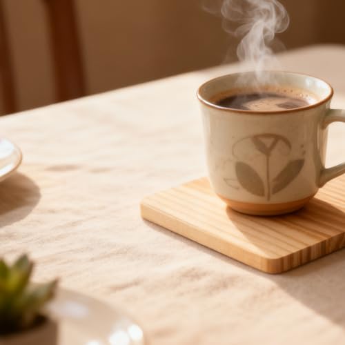 Dessous de verre en bois isolant pour boissons chaudes et froides en lot de 30 pièces durables - 7