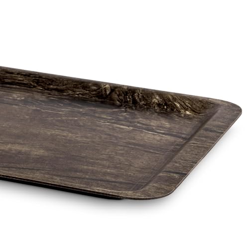 Image of Freelance Nature Kraft Serving Tray Antique Pine, 27x38 cm, Rectangle, Non-Slip Surface, Decorative Anti-Skid Kitchen & Dining /Coffee Table Trays for Breakfast /Food /Tea - Brown, Made in Europe