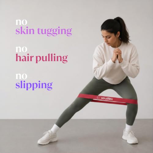 Image of Soulflex Imported Resistance Band | Mini Loop Band for Exercise | Stretch Exercise Band for Glutes | Thera Band for Fitness, Training & Strength & Conditioning (Set of 5 - Vibe Edition)