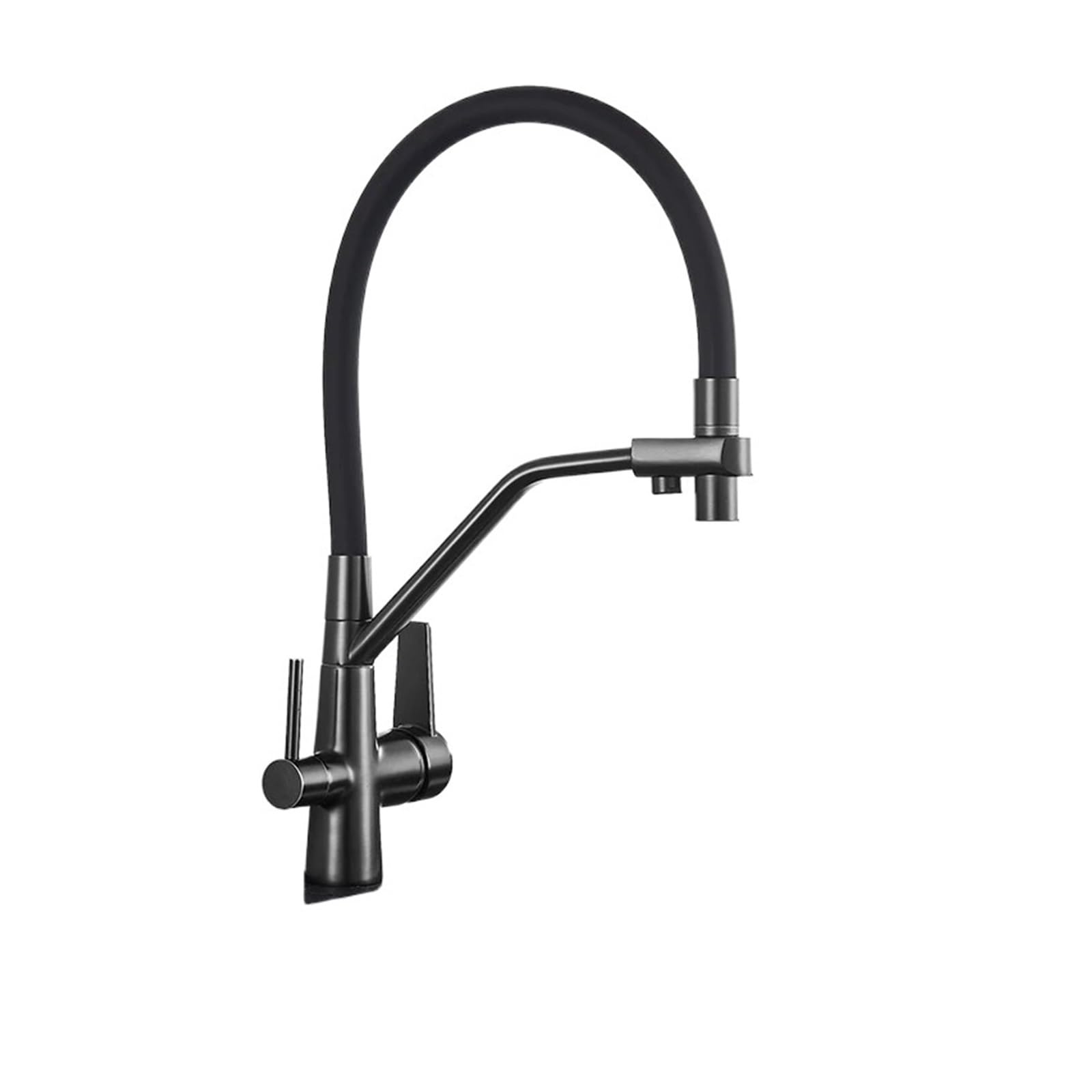 Kitchen Faucet, Filtered Kitchen Faucets, Purification Tap 360 Rotate Water Filter for Three Ways(A Matte Black)