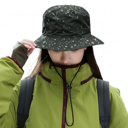 KEORHEZ Regenhut Damen Wasserdicht Wasserdicht Und Schnell Trocknend Regenhut Uv-Schützender Sonnenhut Sonnenhut Unisex-Modelle Geeignet Für Wanderungen Picknicks Camping Und Angeln
