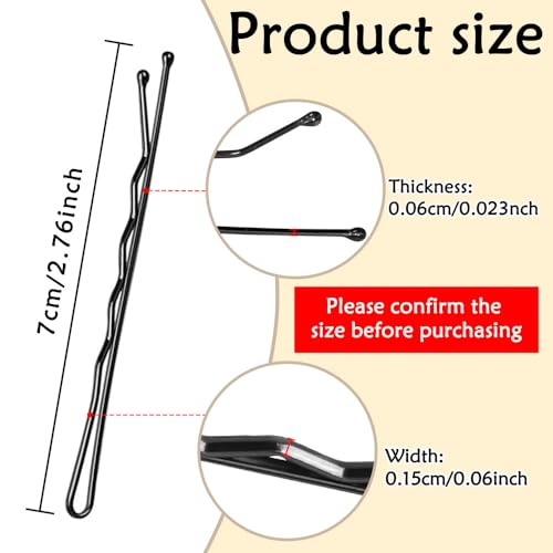 image for YINGFENG 220pcs Large 2.76-Inch Bobby Pins for Women, Super Grip Black