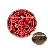 Pinback Buttons Badges Pins Full Metal Alchemist Red Transmutation Circle Lapel Pin Brooch Clip...