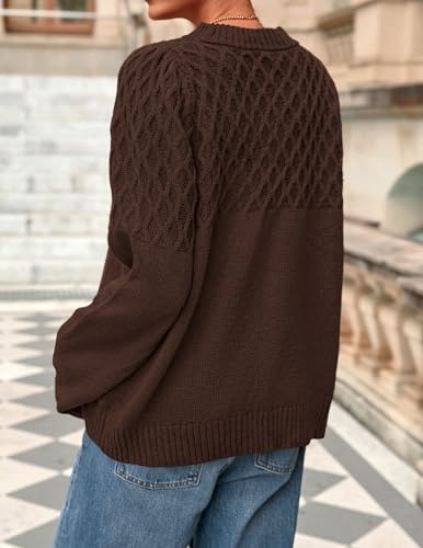 PRETTYGARDEN Oversized Sweaters for Women 2025 Fall Cute Cable Knit Long Sleeve Crewneck Chunky Pullover Tops Winter Clothing4