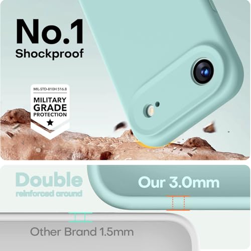 Image of LOVE 3000 Designed for iPhone Air Case, Premium Silicone [Compatible with Magsafe][Soft Anti-Scratch Microfiber Lining] Shockproof Protective Phone Case for Men Women 6.5 inch, Mint