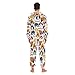 Poeticcity Couples Matching 1 PC Pajama, Unisex Soft Fleece Zip Up Hooded Pjs Jumpsuit Sleepwear Playsuit Lounge-wear(XXL) Colorful Hand Drawing Mixed Nations Woman Faces Doodle Sketch