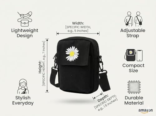 Image of PAVILONN Mini Sling Bag Crossbody Bag Side Bag for Men Women Small Shoulder Bag Unisex Travel Pouch Compact Stylish Mobile Wallet Black Sling Bag for College Boys Girls