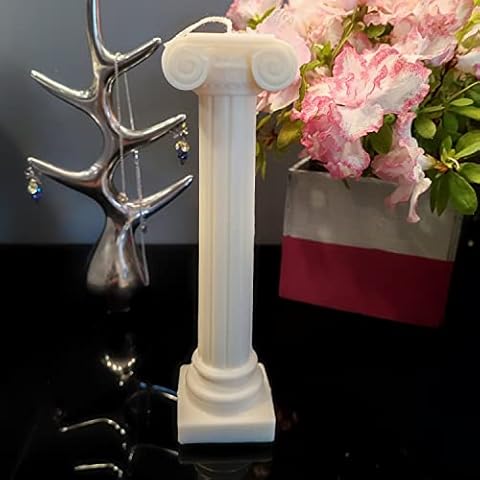 Roman Column Handmade Soy Wax Candle - 8” Height - Unscented & Smokeless - Luxurious Architectural Interior Classical Roman Sculpture- Eco friendly Home Bedroom Interior Décor Gift Idea Cover