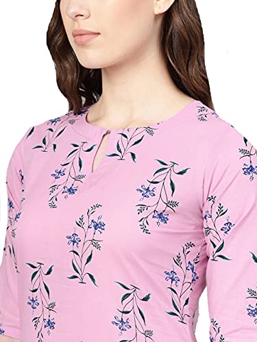 Image of GoSriKi Women's Cotton Straight Printed Kurta with Pant
